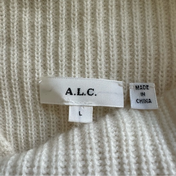 New NWOT A.L.C. Helena Ribbed 100% Merino Wool Sweater L - Picture 8 of 9